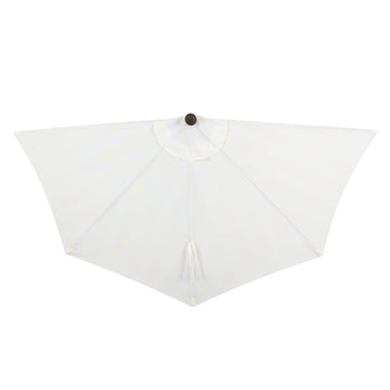 Beverly 9 ft. Designer Classic Scalloped Fringe Half Market Patio Umbrella